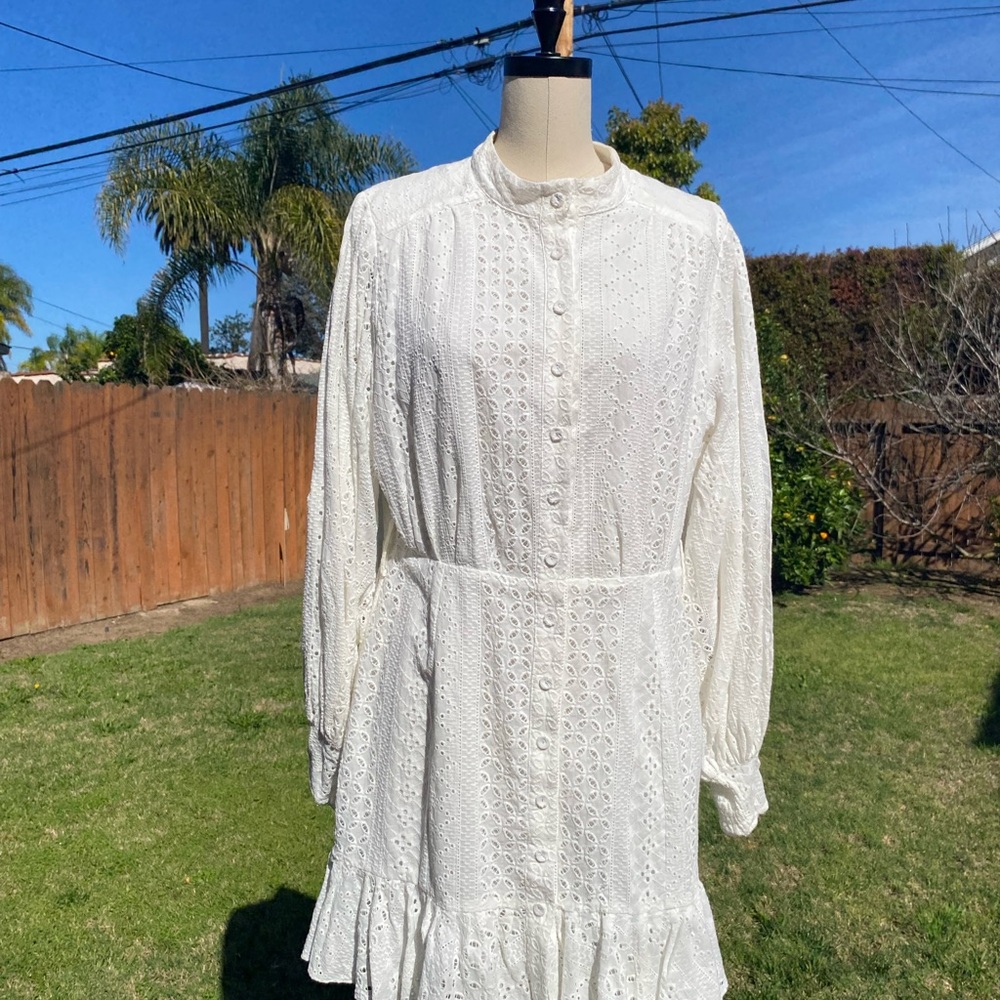 Mare-Mare for Anthropologie White Lace Dress